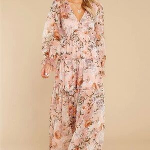 Blush Pink Floral Maxi Dress